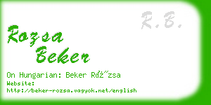 rozsa beker business card